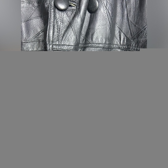 VTG 100% Genuine Leather Black Longline Trench Coat Jacket Motorcycle Equestrian - Picture 12 of 16